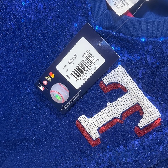 Blue Sequin Girl Texas Rangers Top - Picture 8 of 9